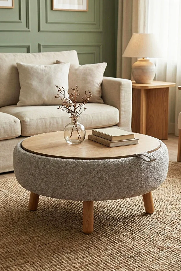 İriva Sandıklı Mekanizmalı Orta Sehpa/Bench, Sütlü Kahve